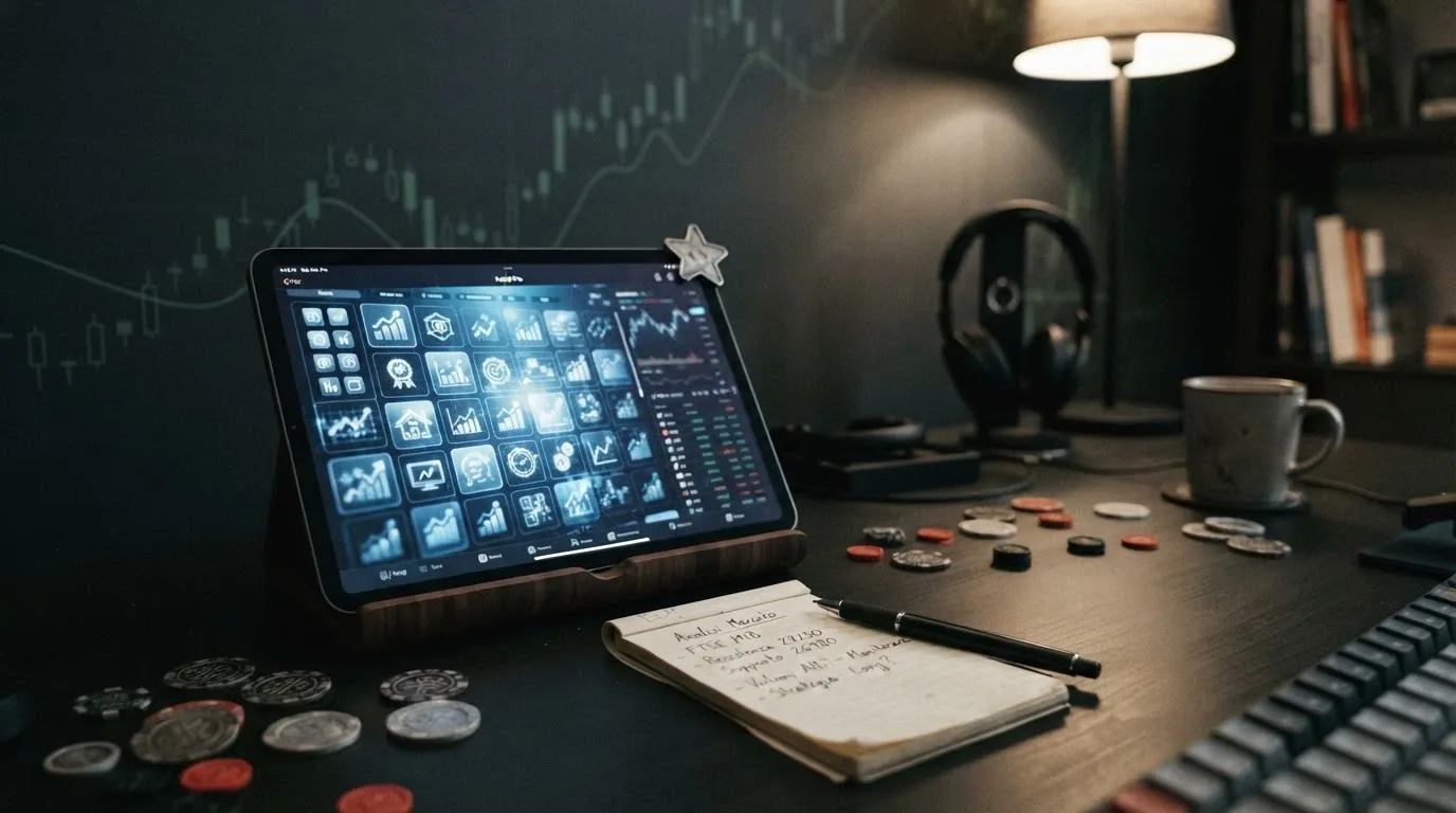 Una tabella comparativa stilizzata con icone di casinò, monete DOGE e stelle di valutazione disposte su uno sfondo scuro da trading desk