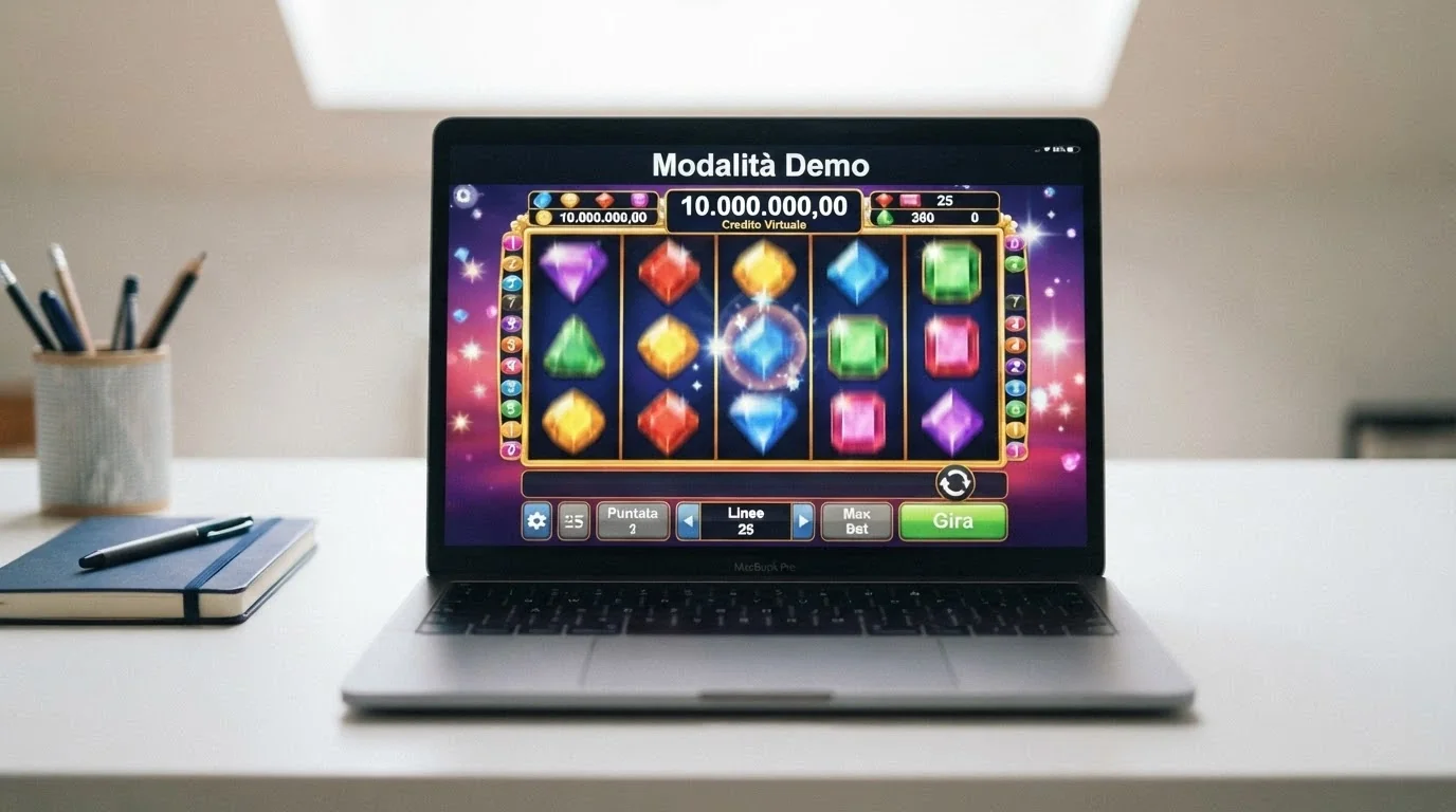 Schermata della modalità demo di una slot Big Time Gaming con la scritta Gioco Dimostrativo e un saldo virtuale