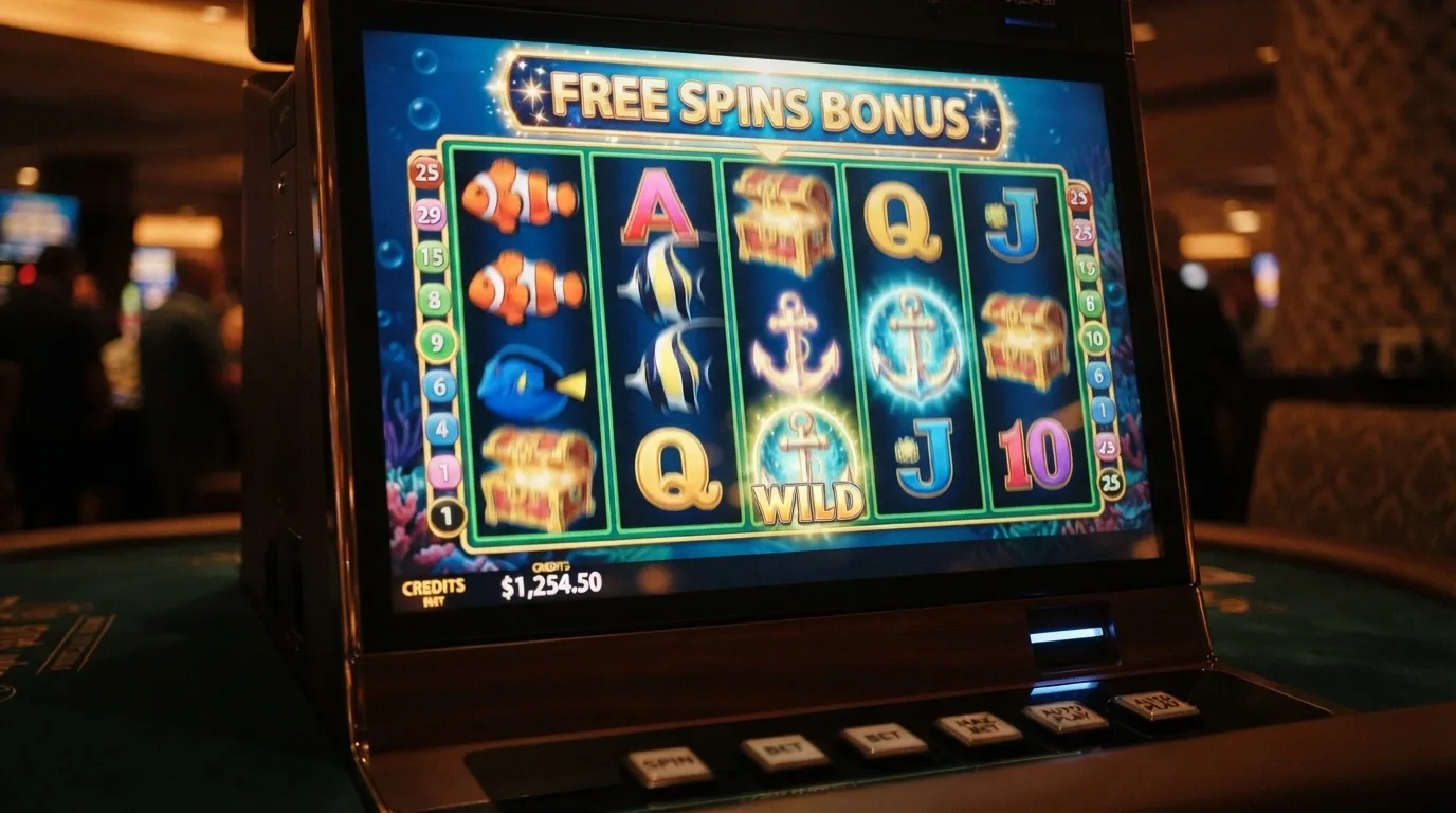 Rulli di una slot machine online con giri gratuiti attivi