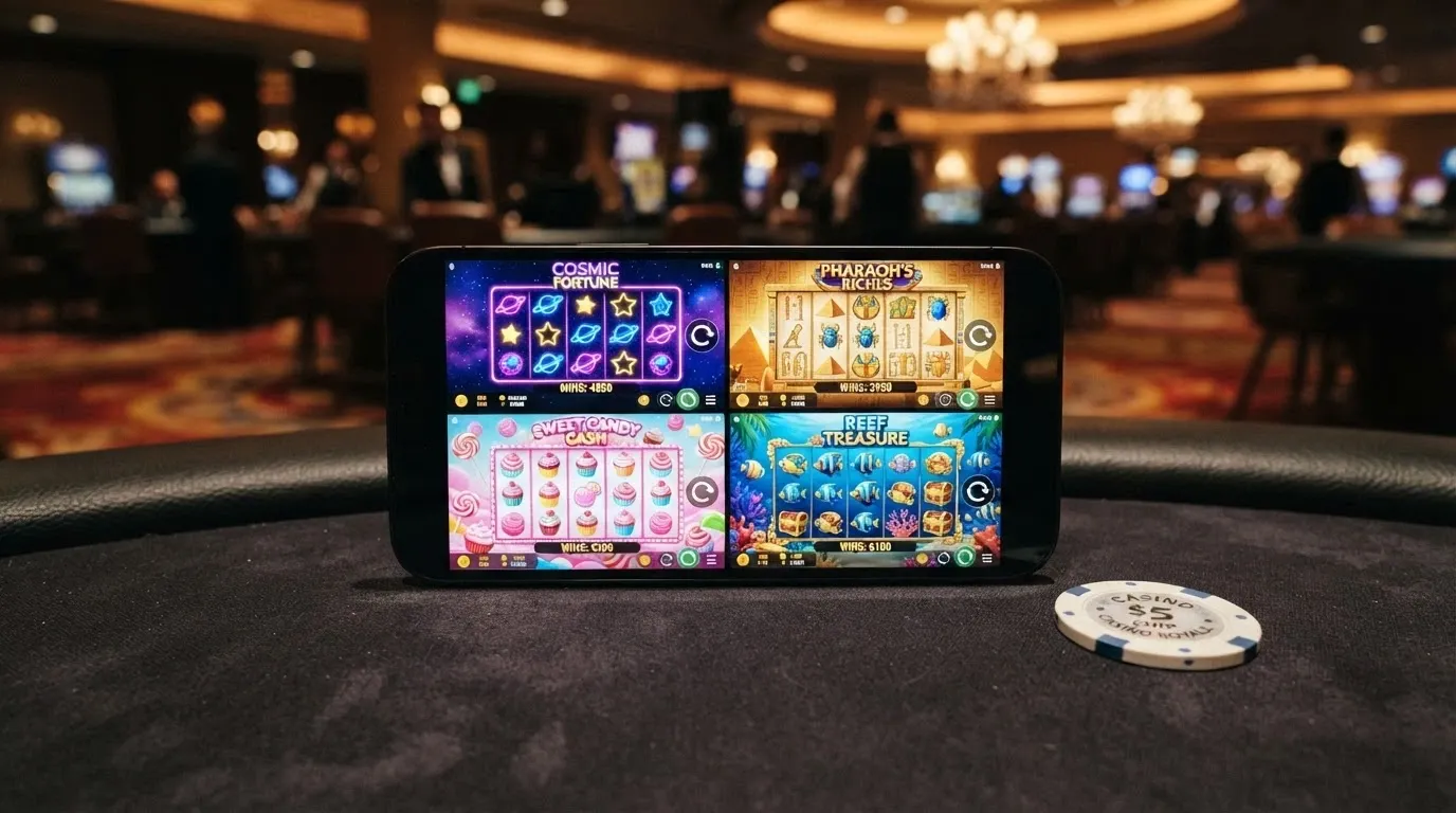 Griglia con le quattro slot più assegnate nei bonus senza deposito: Starburst, Book of Dead, Sweet Bonanza, Big Bass Bonanza