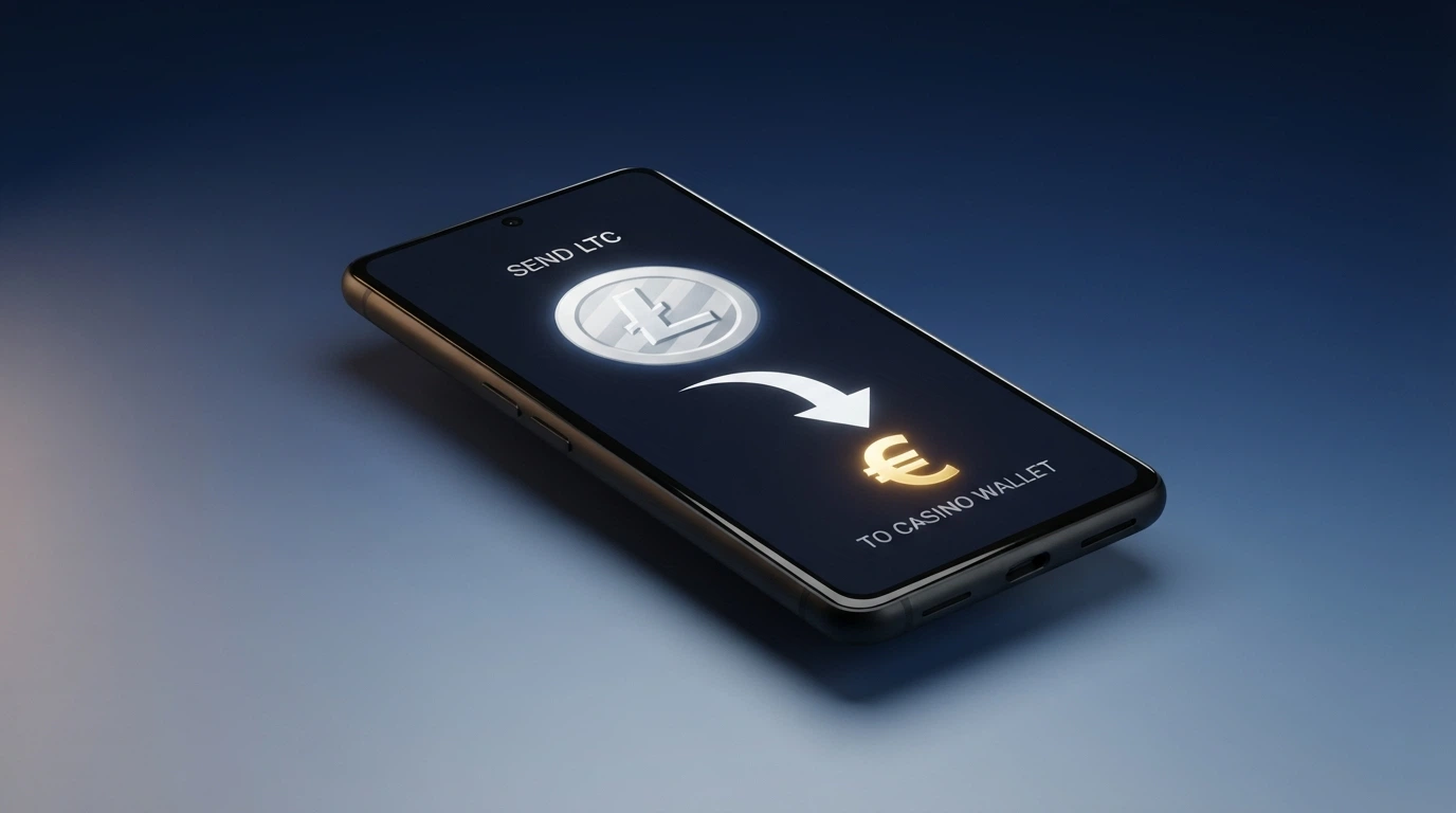 Schema di una transazione Litecoin dal wallet personale al saldo del casinò online